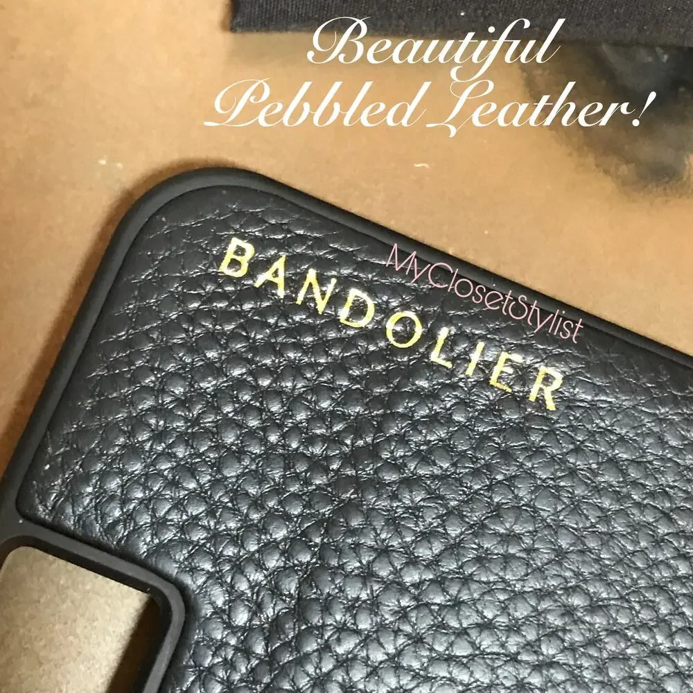 BANDOLIER Black Leather iPhone Case Wallet 8+, 7+, 6+ plus Strap NEW SET! Unisex
